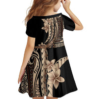 Samoa Siapo Mamanu Family Matching Off Shoulder Maxi Dress and Hawaiian Shirt Plumeria Black Motifs LT7 - Polynesian Pride