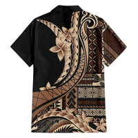Samoa Siapo Mamanu Family Matching Tank Maxi Dress and Hawaiian Shirt Plumeria Black Motifs LT7 - Polynesian Pride