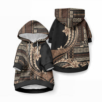 Samoa Siapo Mamanu Pet Hoodie Plumeria Black Motifs