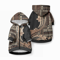 Samoa Siapo Mamanu Pet Hoodie Plumeria Black Motifs