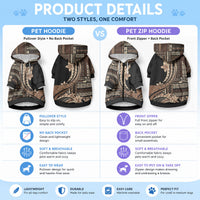 Samoa Siapo Mamanu Pet Hoodie Plumeria Black Motifs