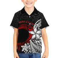 Valentine New Zealand Family Matching Puletasi and Hawaiian Shirt Aotearoa Couple Maori Aroha Ki a Koe LT7 Son's Shirt Black - Polynesian Pride