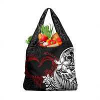 New Zealand Aotearoa Valentine Grocery Bag Couple Maori Aroha Ki a Koe Ver.02 LT7 1-pack One Size Black - Polynesian Pride