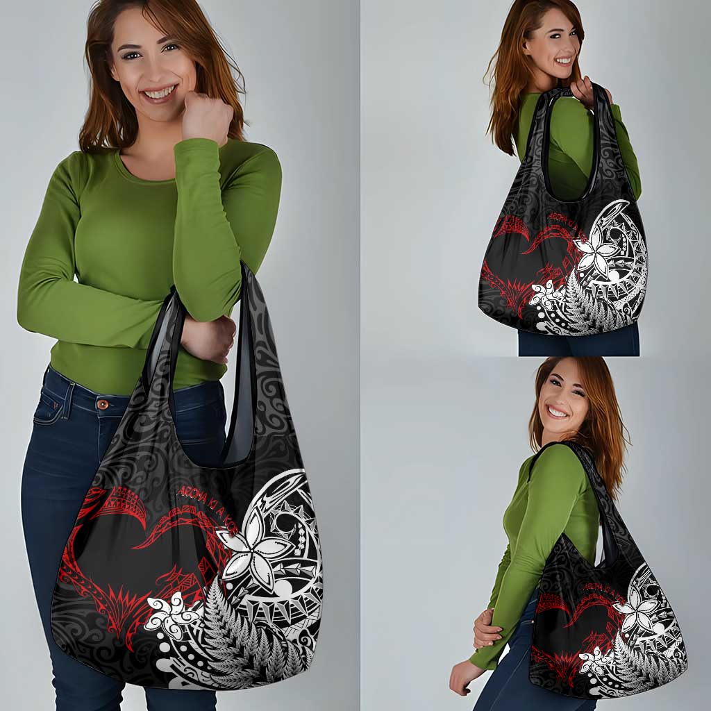 New Zealand Aotearoa Valentine Grocery Bag Couple Maori Aroha Ki a Koe Ver.02 LT7 - Polynesian Pride