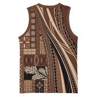 Pasifika Women's Day - Samoa Siapo Malu Tattoo Inspired Basketball Jersey Brown