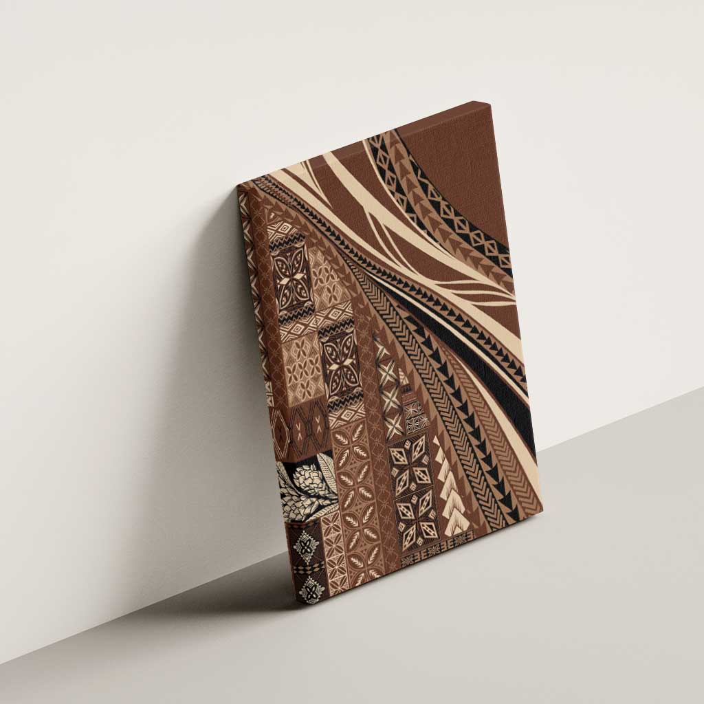 Pasifika Women's Day - Samoa Siapo Malu Tattoo Inspired Canvas Wall Art Brown