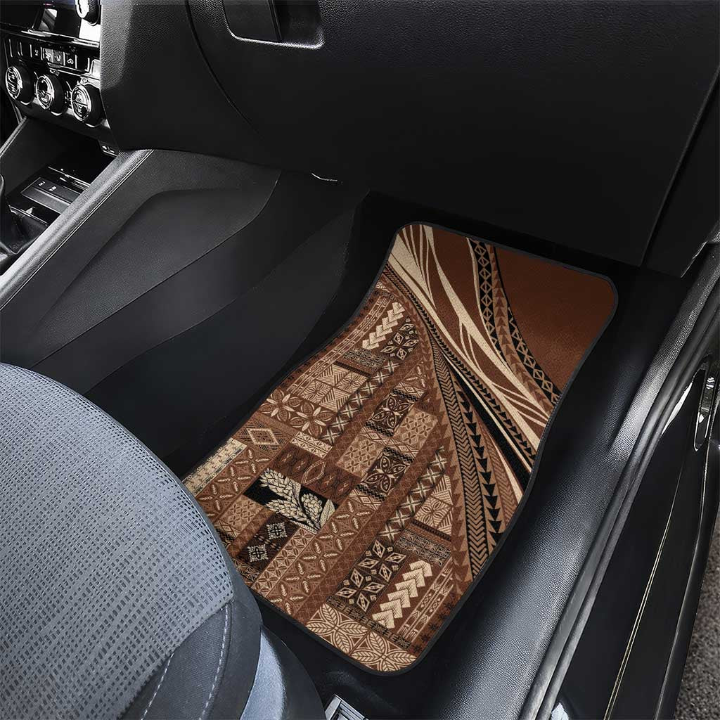 Pasifika Women's Day - Samoa Siapo Malu Tattoo Inspired Car Mats Brown