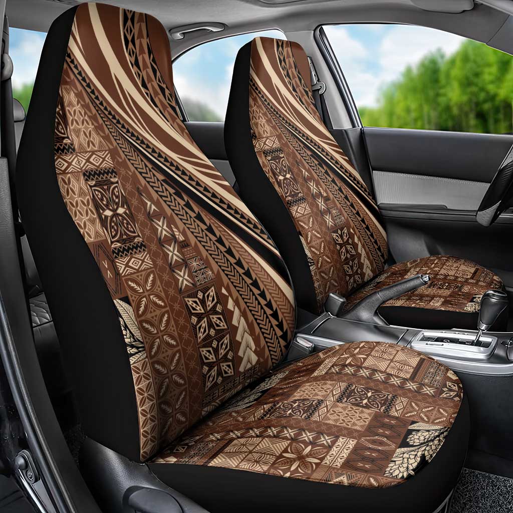 Pasifika Women's Day - Samoa Siapo Malu Tattoo Inspired Car Seat Cover Brown