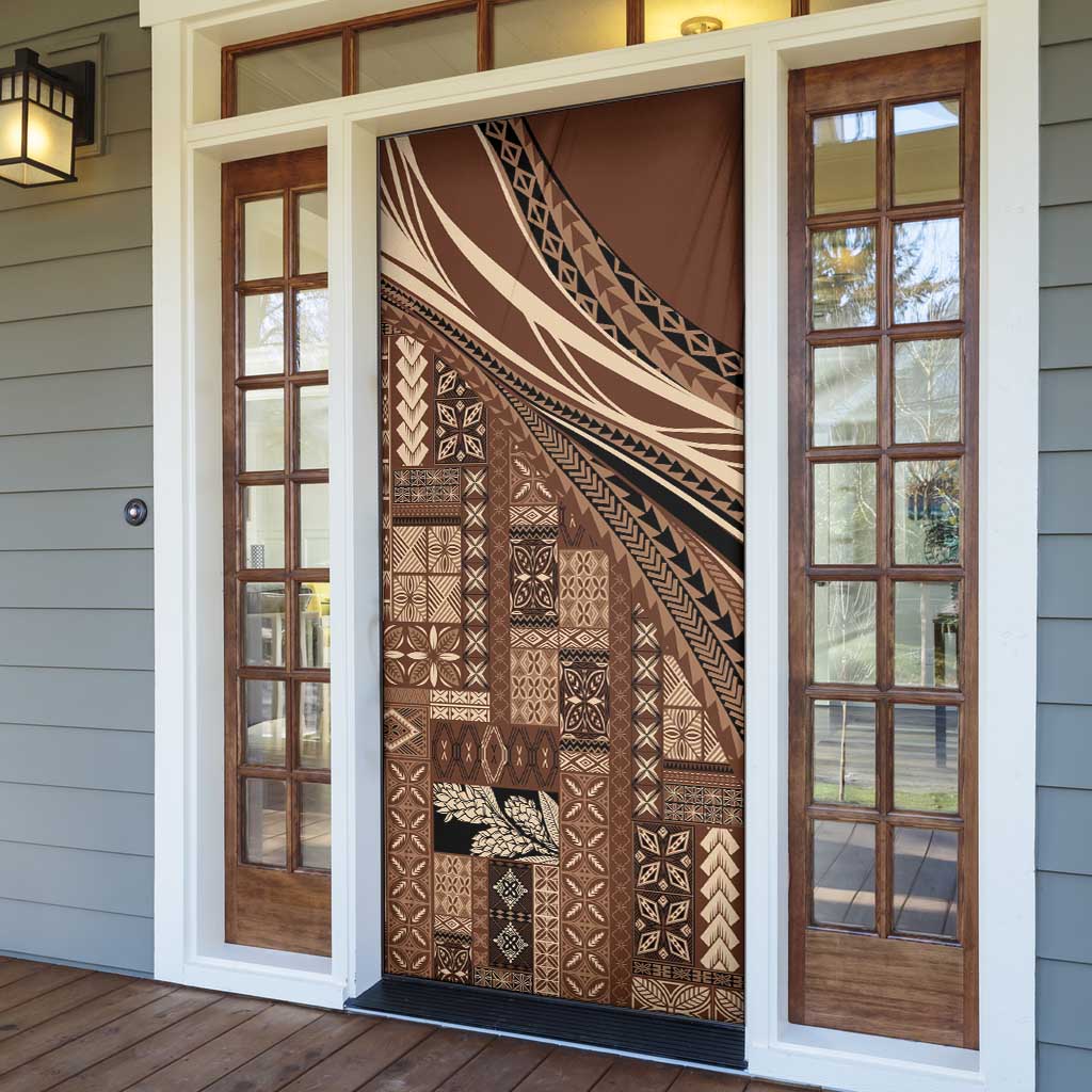 Pasifika Women's Day - Samoa Siapo Malu Tattoo Inspired Door Cover Brown