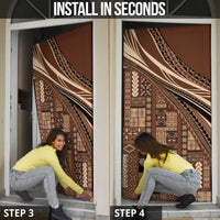 Pasifika Women's Day - Samoa Siapo Malu Tattoo Inspired Door Cover Brown