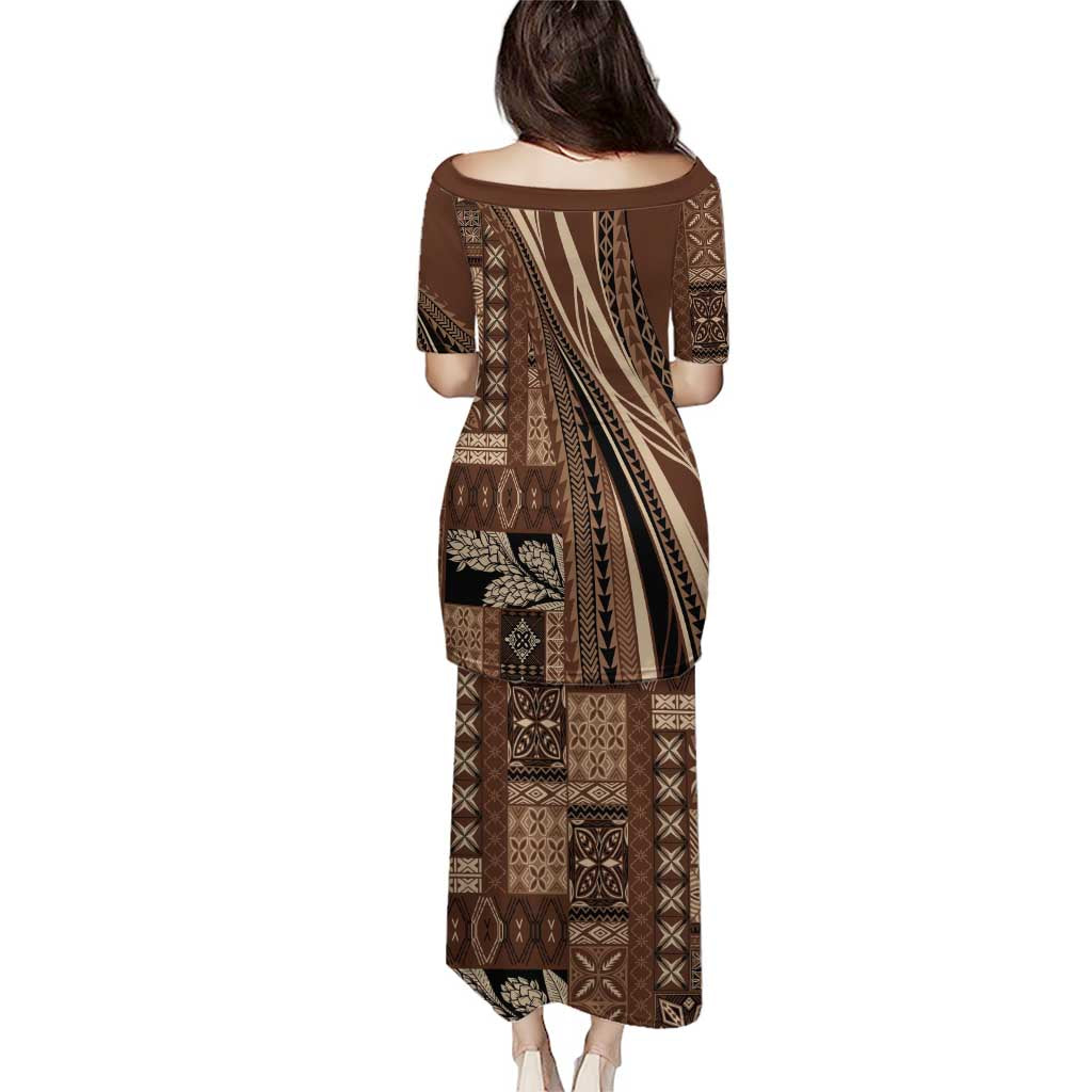 Pasifika Women's Day - Samoa Siapo Malu Tattoo Inspired Family Matching Puletasi and Hawaiian Shirt Brown LT7 - Polynesian Pride