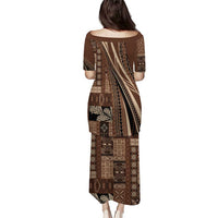 Pasifika Women's Day - Samoa Siapo Malu Tattoo Inspired Family Matching Puletasi and Hawaiian Shirt Brown LT7 - Polynesian Pride