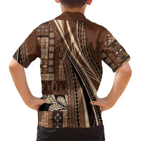 Pasifika Women's Day - Samoa Siapo Malu Tattoo Inspired Family Matching Summer Maxi Dress and Hawaiian Shirt Brown LT7 - Polynesian Pride