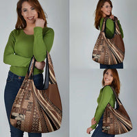 Pasifika Women's Day - Samoa Siapo Malu Tattoo Inspired Grocery Bag Brown