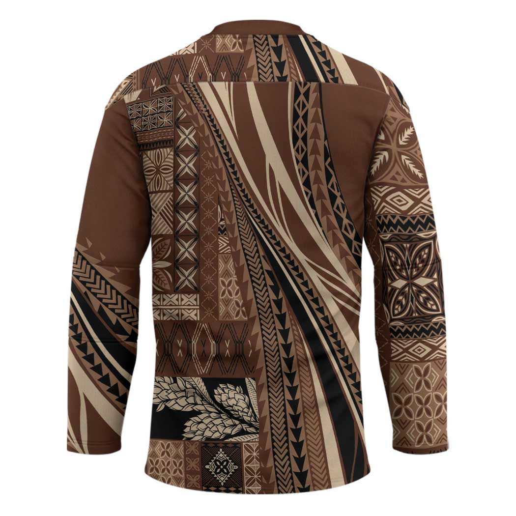 Pasifika Women's Day - Samoa Siapo Malu Tattoo Inspired Hockey Jersey Brown