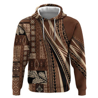 Pasifika Women's Day - Samoa Siapo Malu Tattoo Inspired Hoodie Brown