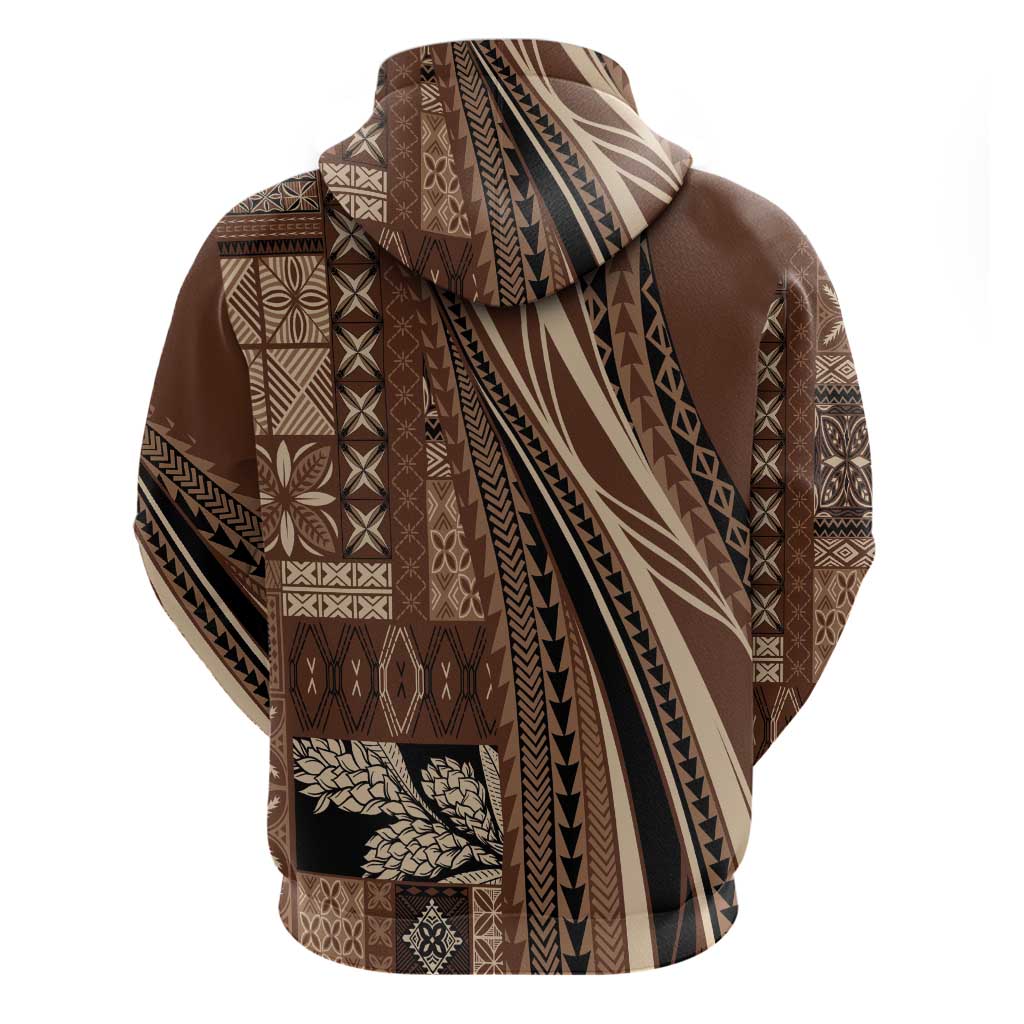 Pasifika Women's Day - Samoa Siapo Malu Tattoo Inspired Hoodie Brown