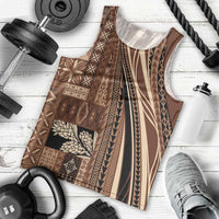 Pasifika Women's Day - Samoa Siapo Malu Tattoo Inspired Men Tank Top Brown