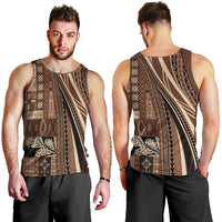 Pasifika Women's Day - Samoa Siapo Malu Tattoo Inspired Men Tank Top Brown
