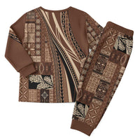 Pasifika Women's Day - Samoa Siapo Malu Tattoo Inspired Pajama Set Brown