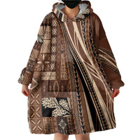 Pasifika Women's Day - Samoa Siapo Malu Tattoo Inspired Wearable Blanket Hoodie Brown LT7 - Polynesian Pride