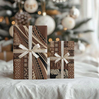 Pasifika Women's Day - Samoa Siapo Malu Tattoo Inspired Wrapping Paper Brown