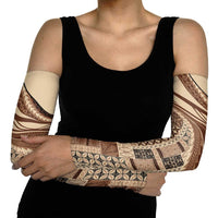 Pasifika Women's Day - Samoa Siapo Malu Tattoo Inspired Arm Sleeves Beige