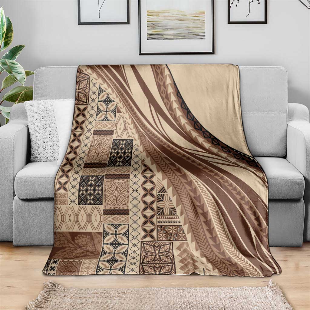 Pasifika Women's Day - Samoa Siapo Malu Tattoo Inspired Blanket Beige