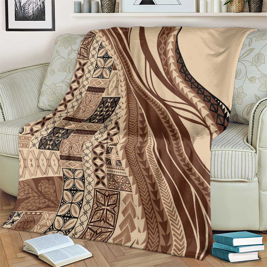 Pasifika Women's Day - Samoa Siapo Malu Tattoo Inspired Blanket Beige
