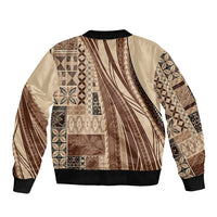 Pasifika Women's Day - Samoa Siapo Malu Tattoo Inspired Bomber Jacket Beige