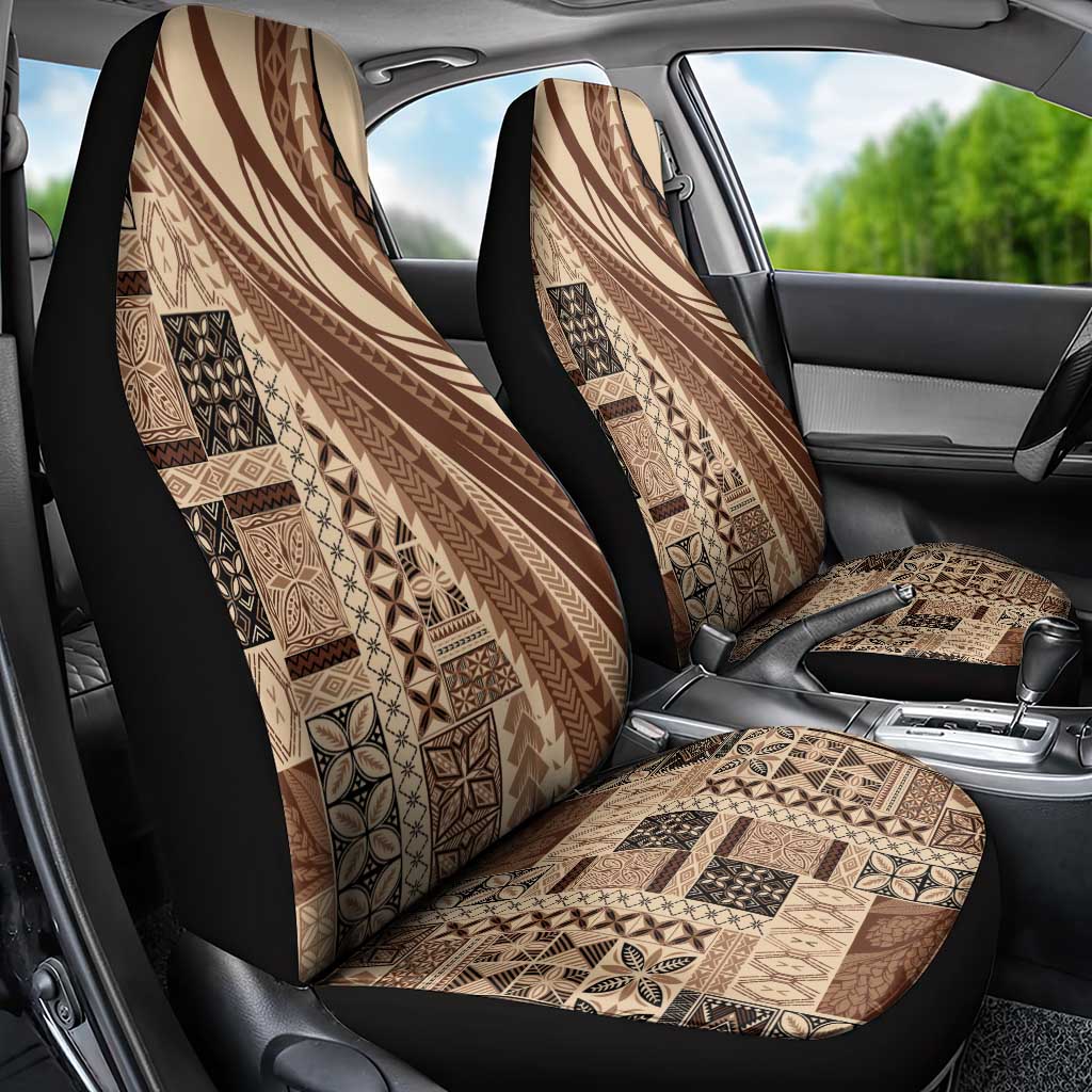 Pasifika Women's Day - Samoa Siapo Malu Tattoo Inspired Car Seat Cover Beige