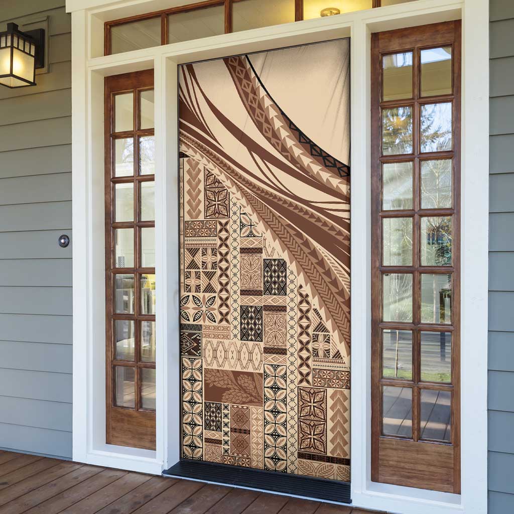 Pasifika Women's Day - Samoa Siapo Malu Tattoo Inspired Door Cover Beige
