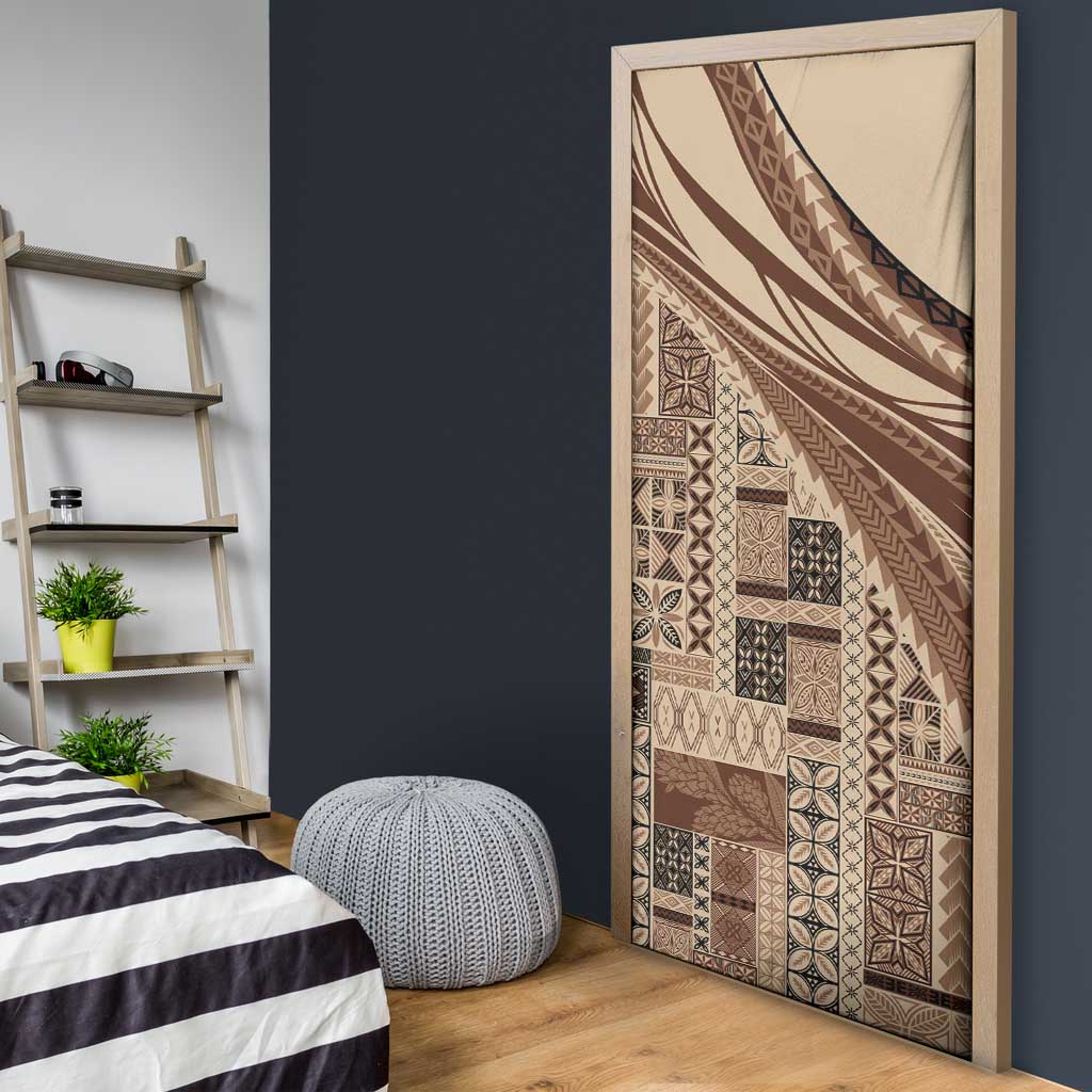 Pasifika Women's Day - Samoa Siapo Malu Tattoo Inspired Door Cover Beige