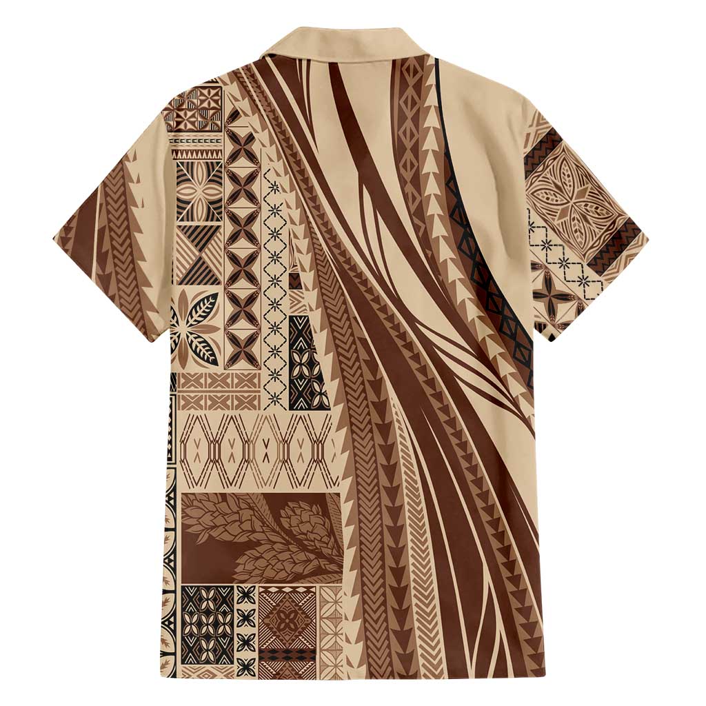 Pasifika Women's Day - Samoa Siapo Malu Tattoo Inspired Family Matching Puletasi and Hawaiian Shirt Beige LT7 - Polynesian Pride