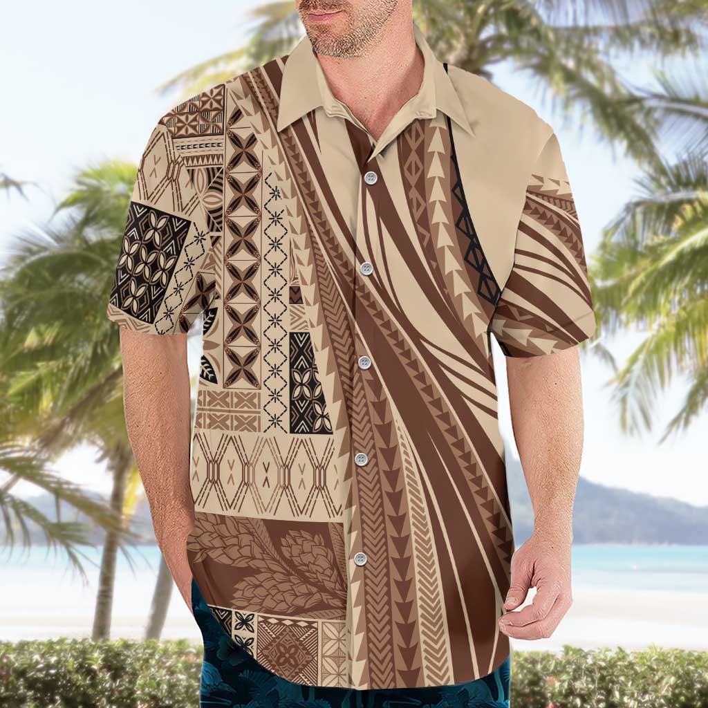 Pasifika Women's Day - Samoa Siapo Malu Tattoo Inspired Hawaiian Shirt Beige LT7 - Polynesian Pride