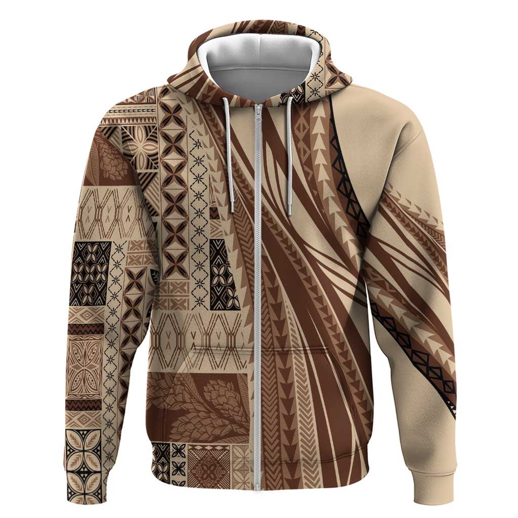 Pasifika Women's Day - Samoa Siapo Malu Tattoo Inspired Hoodie Beige