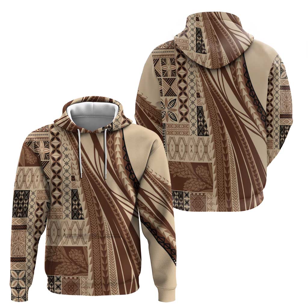 Pasifika Women's Day - Samoa Siapo Malu Tattoo Inspired Hoodie Beige