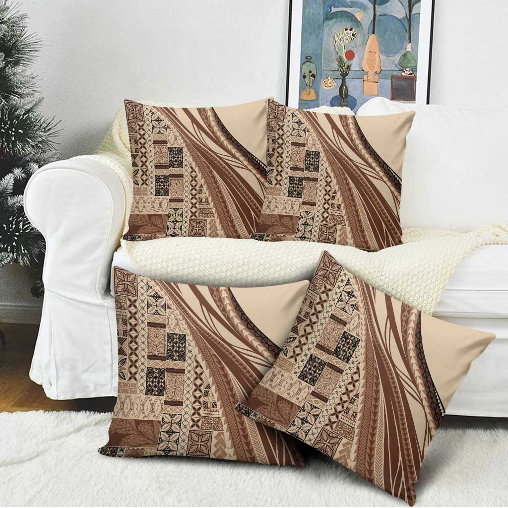 Pasifika Women's Day - Samoa Siapo Malu Tattoo Inspired Pillow Cover Beige