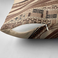 Pasifika Women's Day - Samoa Siapo Malu Tattoo Inspired Pillow Cover Beige