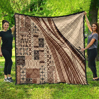 Pasifika Women's Day - Samoa Siapo Malu Tattoo Inspired Quilt Beige