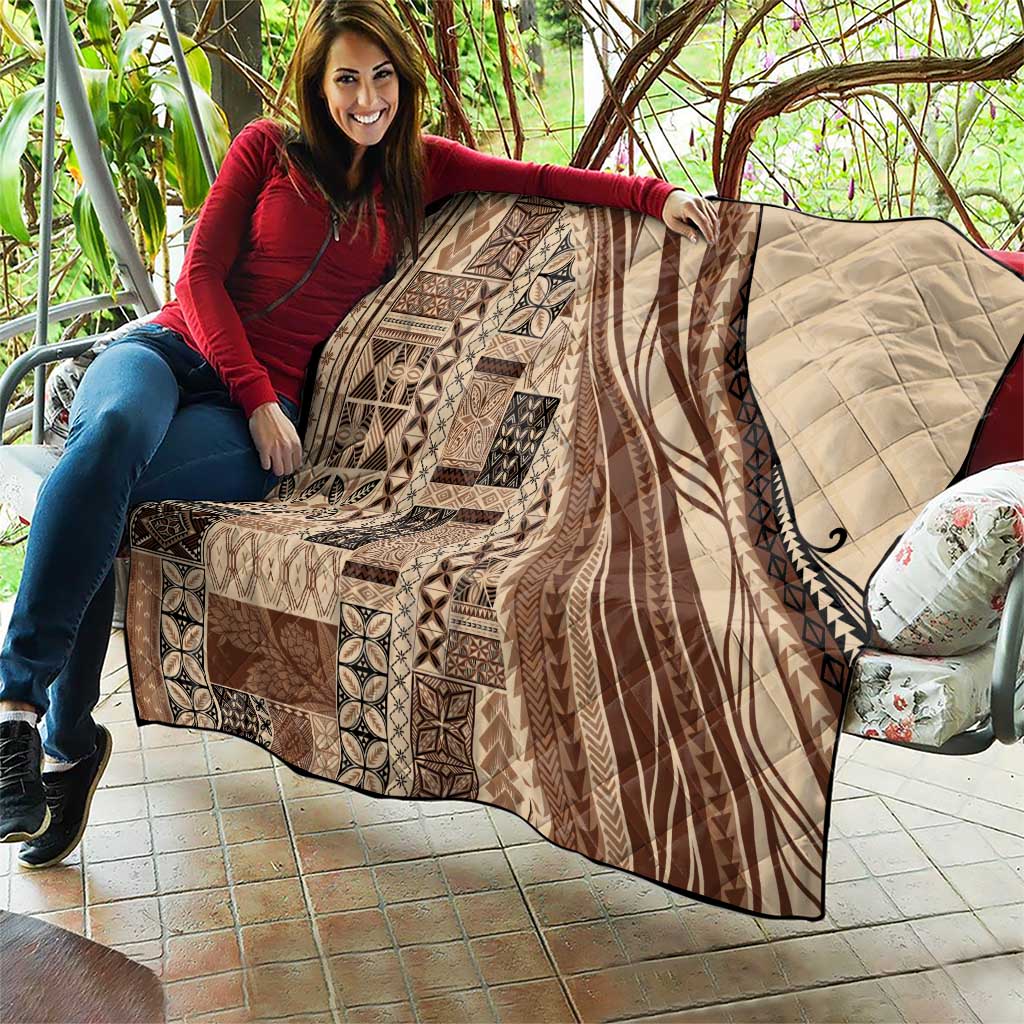 Pasifika Women's Day - Samoa Siapo Malu Tattoo Inspired Quilt Beige