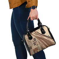 Pasifika Women's Day - Samoa Siapo Malu Tattoo Inspired Shoulder Handbag Beige LT7 - Polynesian Pride