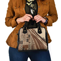 Pasifika Women's Day - Samoa Siapo Malu Tattoo Inspired Shoulder Handbag Beige LT7 - Polynesian Pride