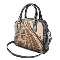 Pasifika Women's Day - Samoa Siapo Malu Tattoo Inspired Shoulder Handbag Beige LT7 - Polynesian Pride