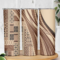 Pasifika Women's Day - Samoa Siapo Malu Tattoo Inspired Skinny Tumbler Beige