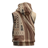 Pasifika Women's Day - Samoa Siapo Malu Tattoo Inspired Sleeveless Hoodie Beige LT7 - Polynesian Pride