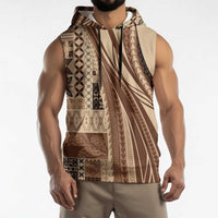 Pasifika Women's Day - Samoa Siapo Malu Tattoo Inspired Sleeveless Hoodie Beige LT7 - Polynesian Pride