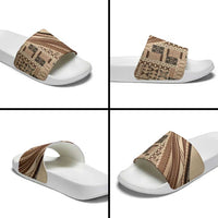 Pasifika Women's Day - Samoa Siapo Malu Tattoo Inspired Slide Sandals Beige LT7 - Polynesian Pride