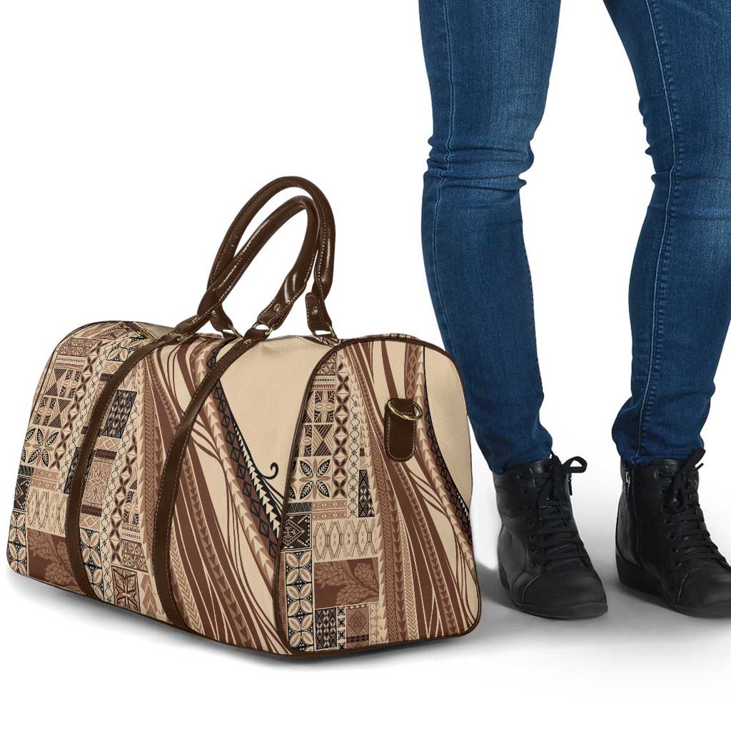 Pasifika Women's Day - Samoa Siapo Malu Tattoo Inspired Travel Bag Beige