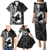 Mother's Day Family Matching Puletasi and Hawaiian Shirt Polynesia Vintage Hibiscus - Black LT7 - Polynesian Pride